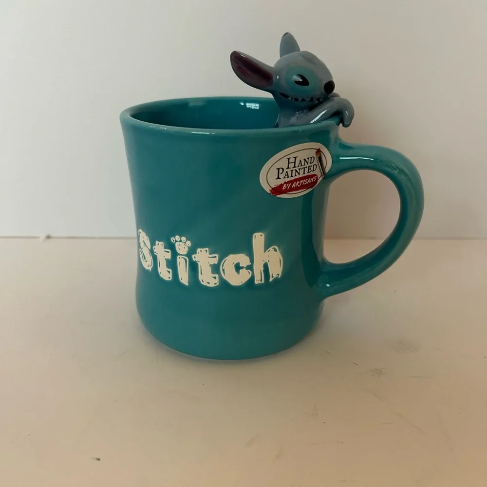 STITCH! Disney Hand painted Blue Lilo & Stitch Mug 3D Coffee Cup NEW - Picture 1 of 4
